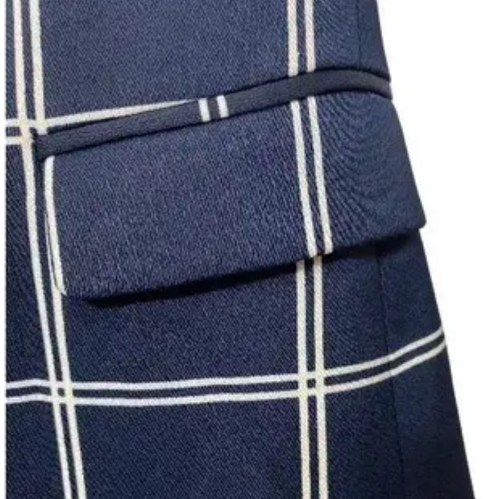 J. Crew Navy and White Plaid Sleeveless Vest - Picture 2 of 15